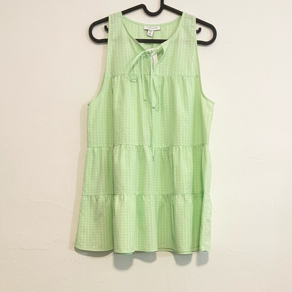 NWT! TOPSHOP Pastel Green Sleeveless Tunic Top!